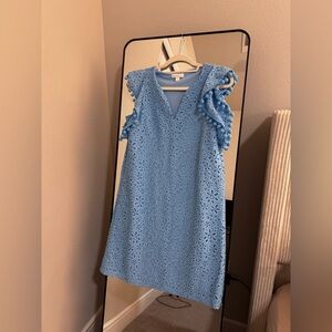 Charter Club Bright Blue Eyelet Mini Dress